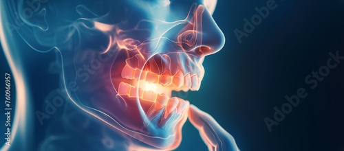 human being indicating tooth pain medical imagery 3d illustration