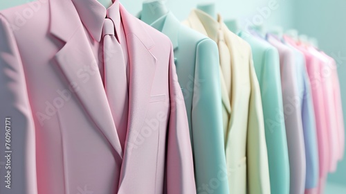D business suits in pastel colors AI generated illustration