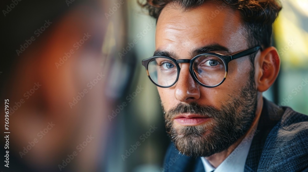 A charismatic businessman engaged in a discussion reflecting charm and communication skills AI generated illustration