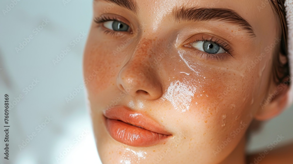 A close-up displaying the effects of using serums for targeted skin treatments AI generated illustration A close-up displaying the effects of using serums for targeted skin treatments AI generated illustration