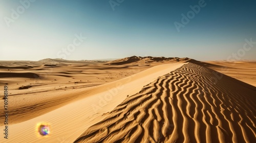 A clear sky over untouched desert sands AI generated illustration