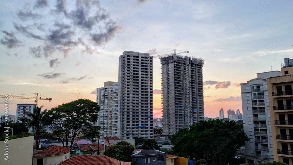 city at sunset