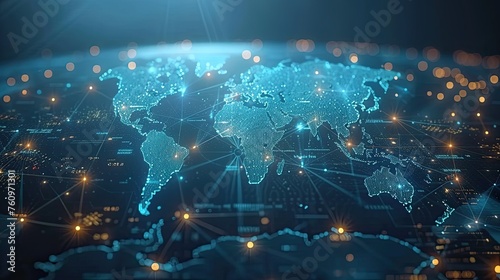 world map future network global digital map hi tech business big data technology  #760971301