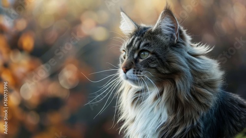A graceful and independent Norwegian Forest Cat embodying resilience and beauty  AI generated illustration
