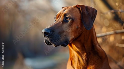 A loyal and protective Rhodesian Ridgeback with a strong and noble appearance AI generated illustration