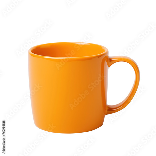 orange cup isolated on transparent background, clipping path, png,  