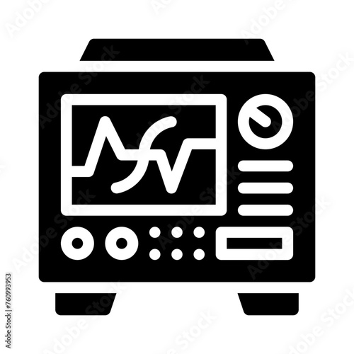 oscilloscope glyph icon