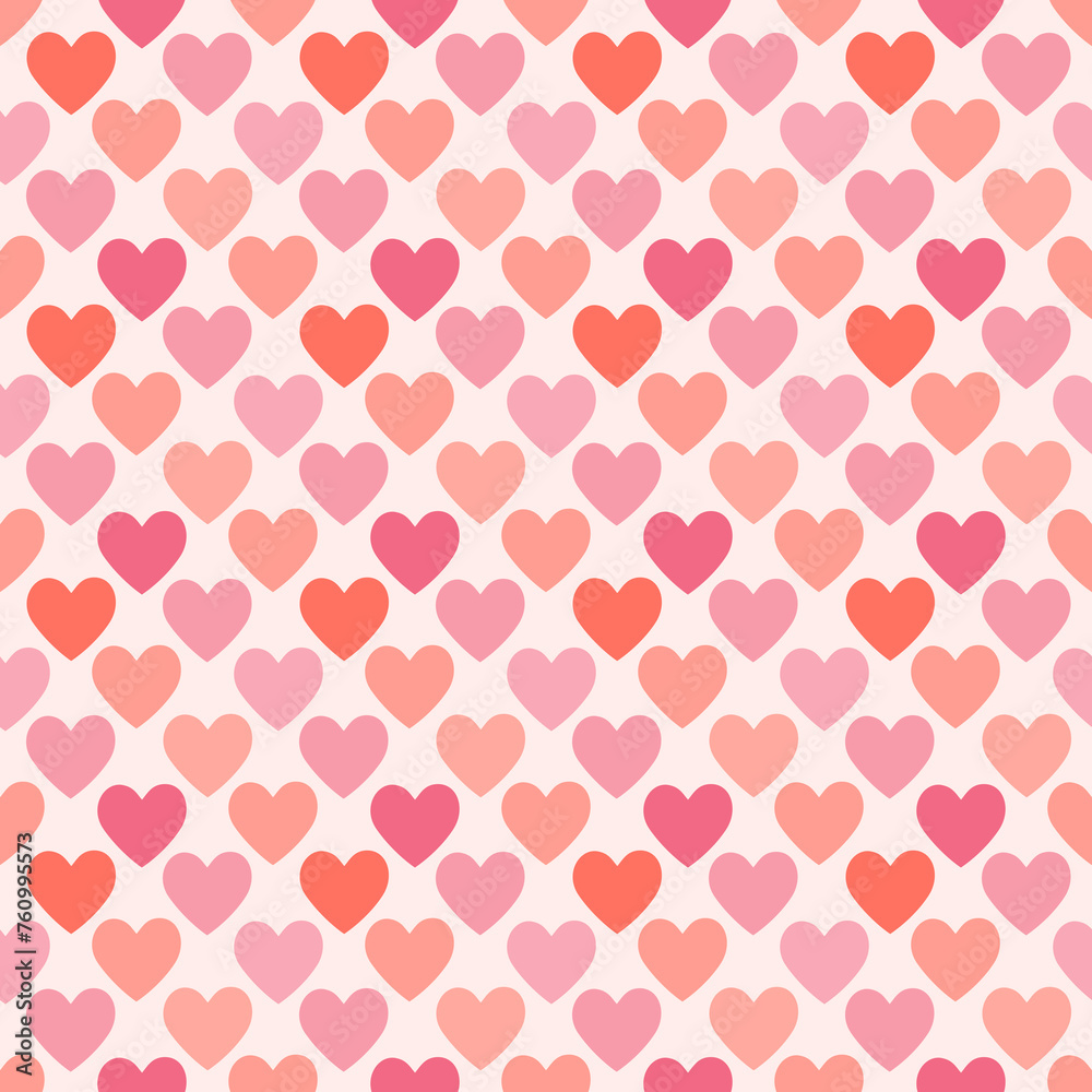 Seamless pink pattern with hearts.Love illustration