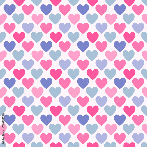 Wallpaper Mural Seamless pink pattern with hearts.Love illustration Torontodigital.ca
