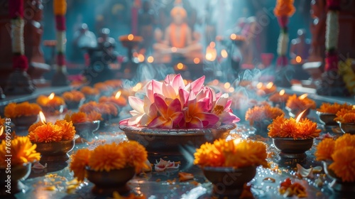 Sacred Lotus Amidst Diwali Celebrations
