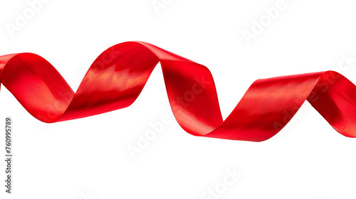 Red ribbon isolated on white background

