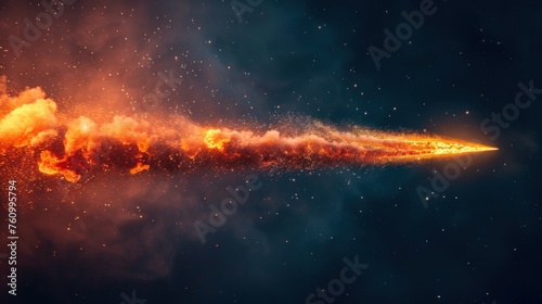 Blazing Rocket Accelerating in Space