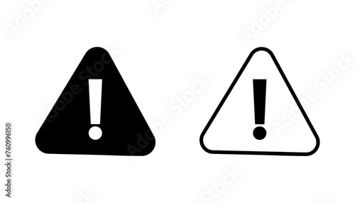 Exclamation danger sign. attention sign icon set. Hazard warning attention sign photo
