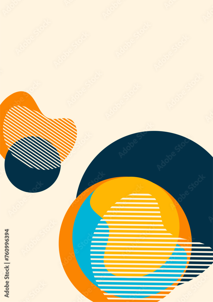 Geometric abstract background. Design of lines and round shapes. Trendy business template for wallpaper, banner, background or landing. Vector