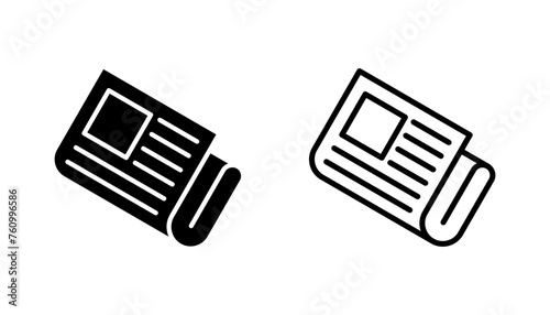 Newspaper icon set. news paper vector sign