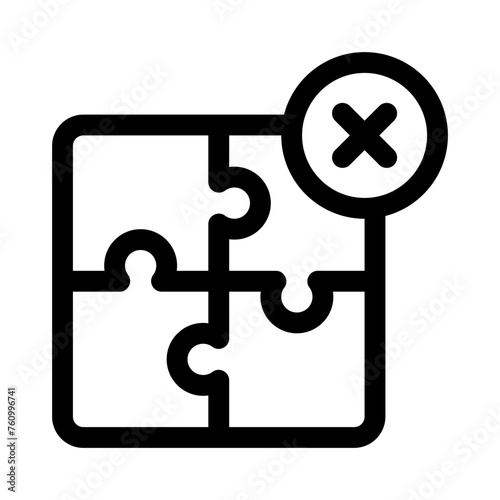 puzzle line icon