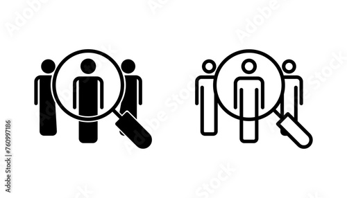 Hiring icon set. Search job vacancy icon. Human resources concept. Recruitment