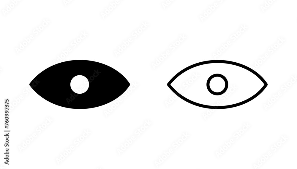 Eye icon set. Eye vector icon. Look and Vision icon.