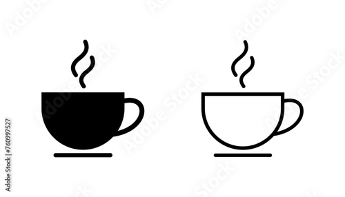 Coffee cup icon set. cup a coffee icon vector.