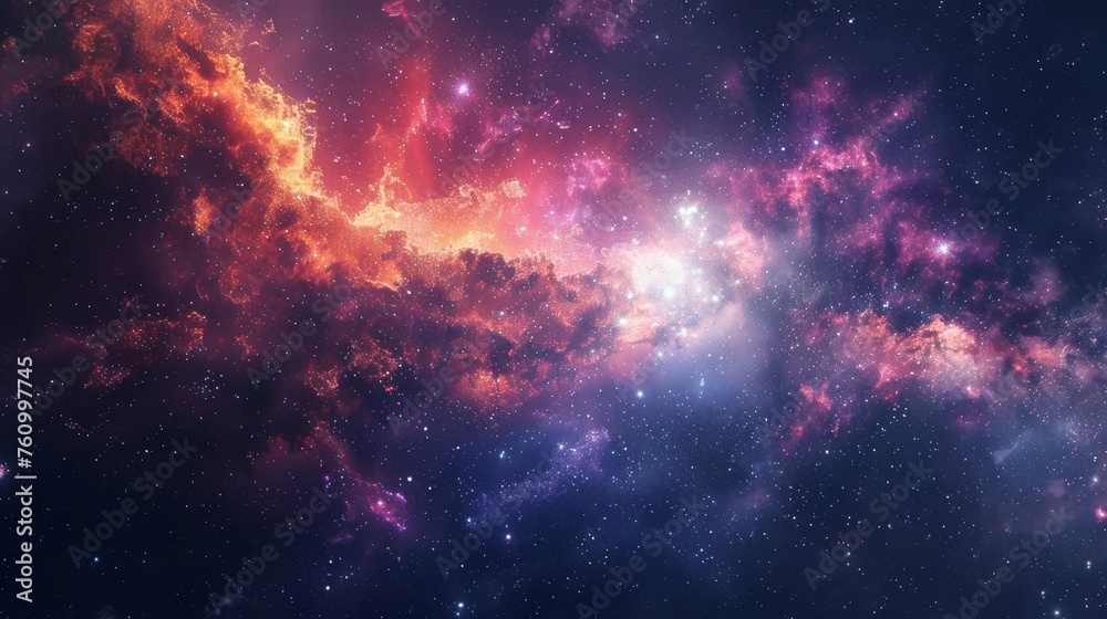 Colorful nebula and galaxy in deep space, astronomy and science fiction concept - obrazy, fototapety, plakaty 