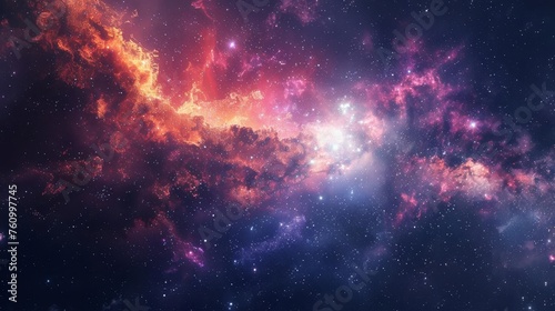 Colorful nebula and galaxy in deep space  astronomy and science fiction concept