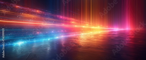 speed motion stripe neon colorful abstract blue blurred prism spectrum lines black, Desktop Wallpaper Backgrounds, Background HD For Designer