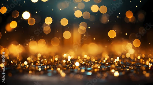 Golden bokeh light background