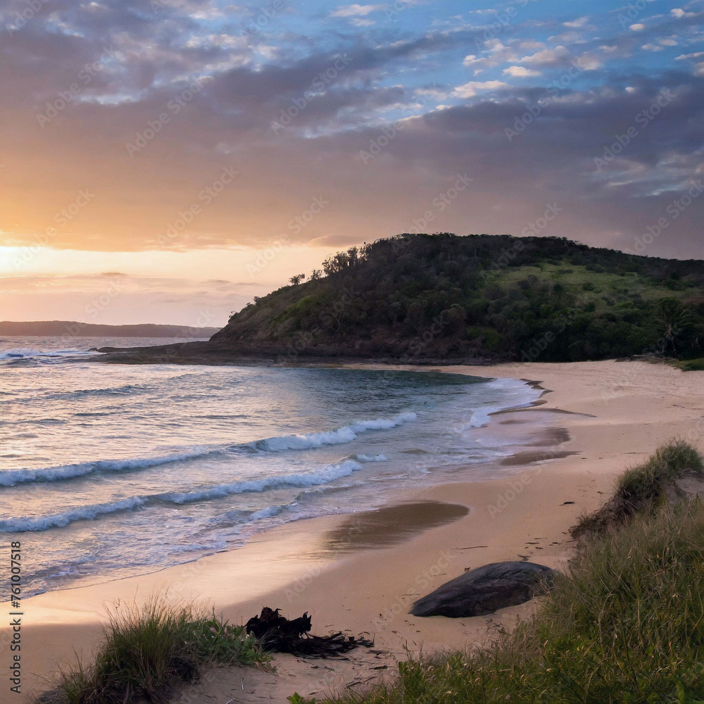 Fototapeta premium 노을이지는 여름바다