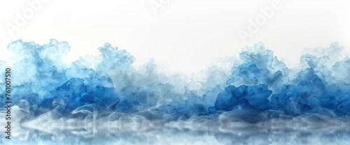 blue watercolor border on white background gradient texture and color in cloudy sky, Desktop Wallpaper Backgrounds, Background HD For Designer © PicTCoral