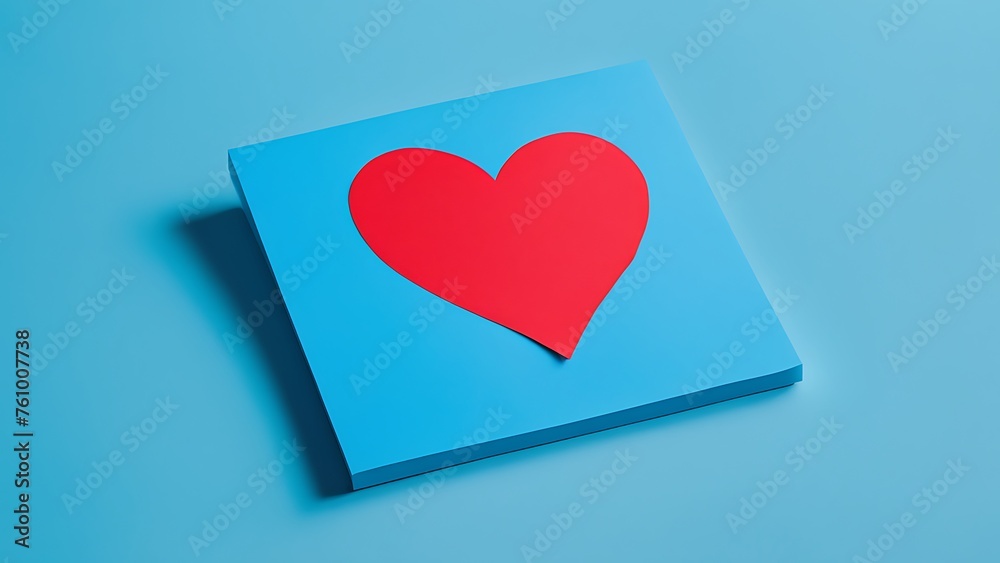 3d rendering of a red heart on a blue background. Valentine's day concept 3d rendering of a red heart on a blue background. Valentine's day concept