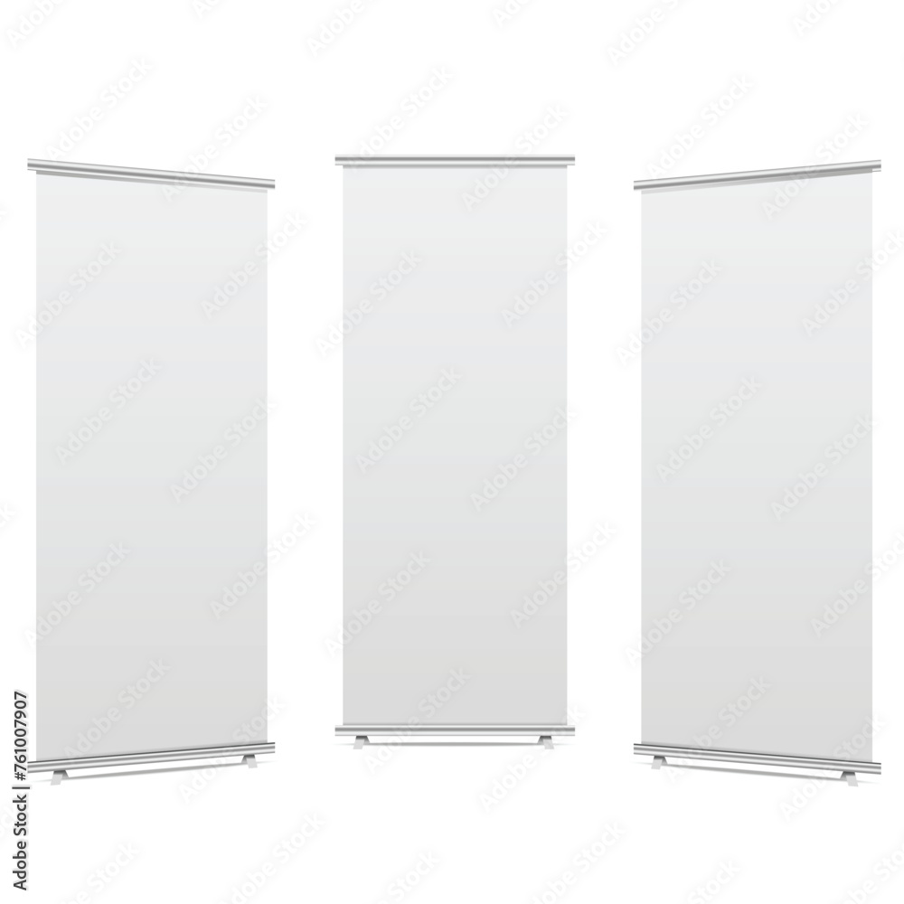 Vertical roll up banner stand isolated on white background. Vector Vertical roll up banner stand isolated on white background. Vector