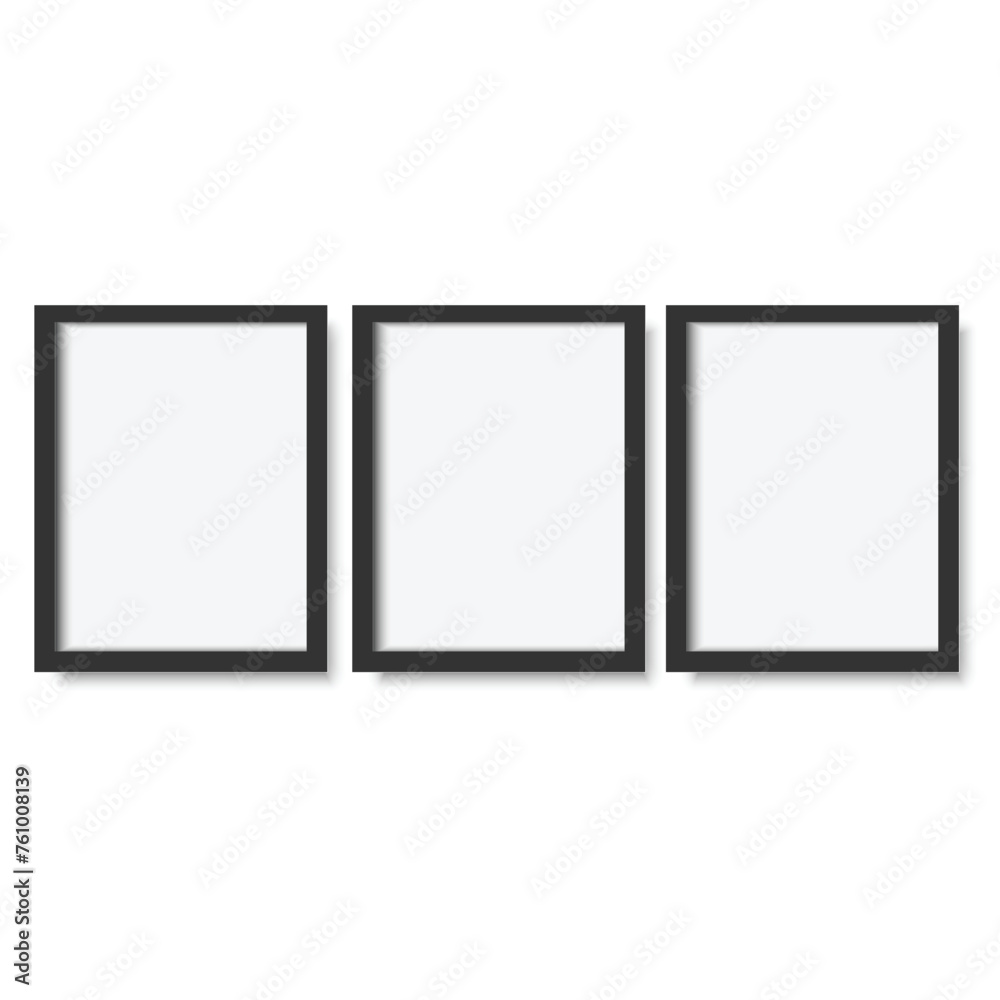 3D black picture frame design. Vector 3D black picture frame design. Vector