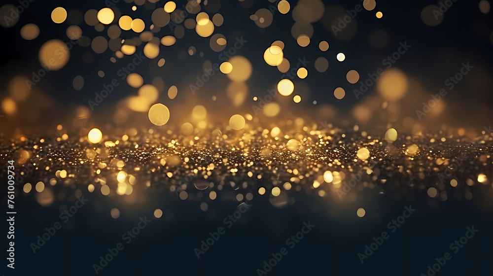 Abstract golden bokeh light effect background