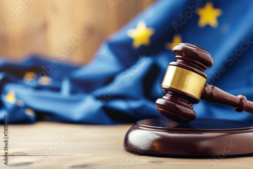 Judge gavel and EU flag