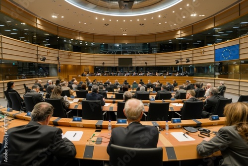 Image of a meeting of the European Parliament, reflecting the process of legislation and political dialogue in the EU