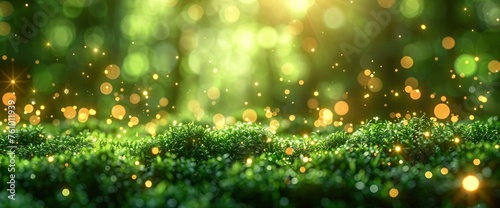 abstract magic green background with golden sparkles, Desktop Wallpaper Backgrounds, Background HD For Designerb3
