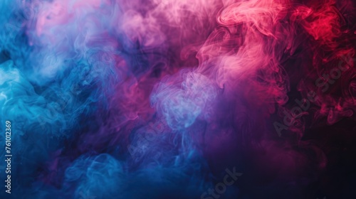 Illustration colorful fog or smoke isolated, transparent special effect. with bright red blue, fog or smoke background.