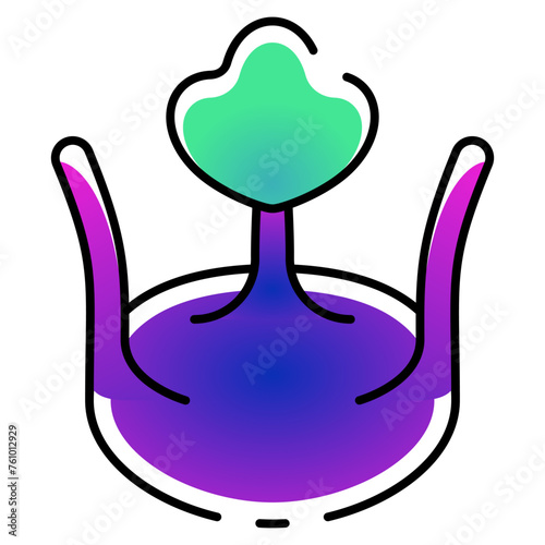 Kohlrabi icon with gradient filled line style. Suitable for website design, logo, app and UI.