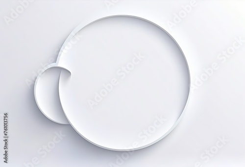 Circle on white background paper art style.