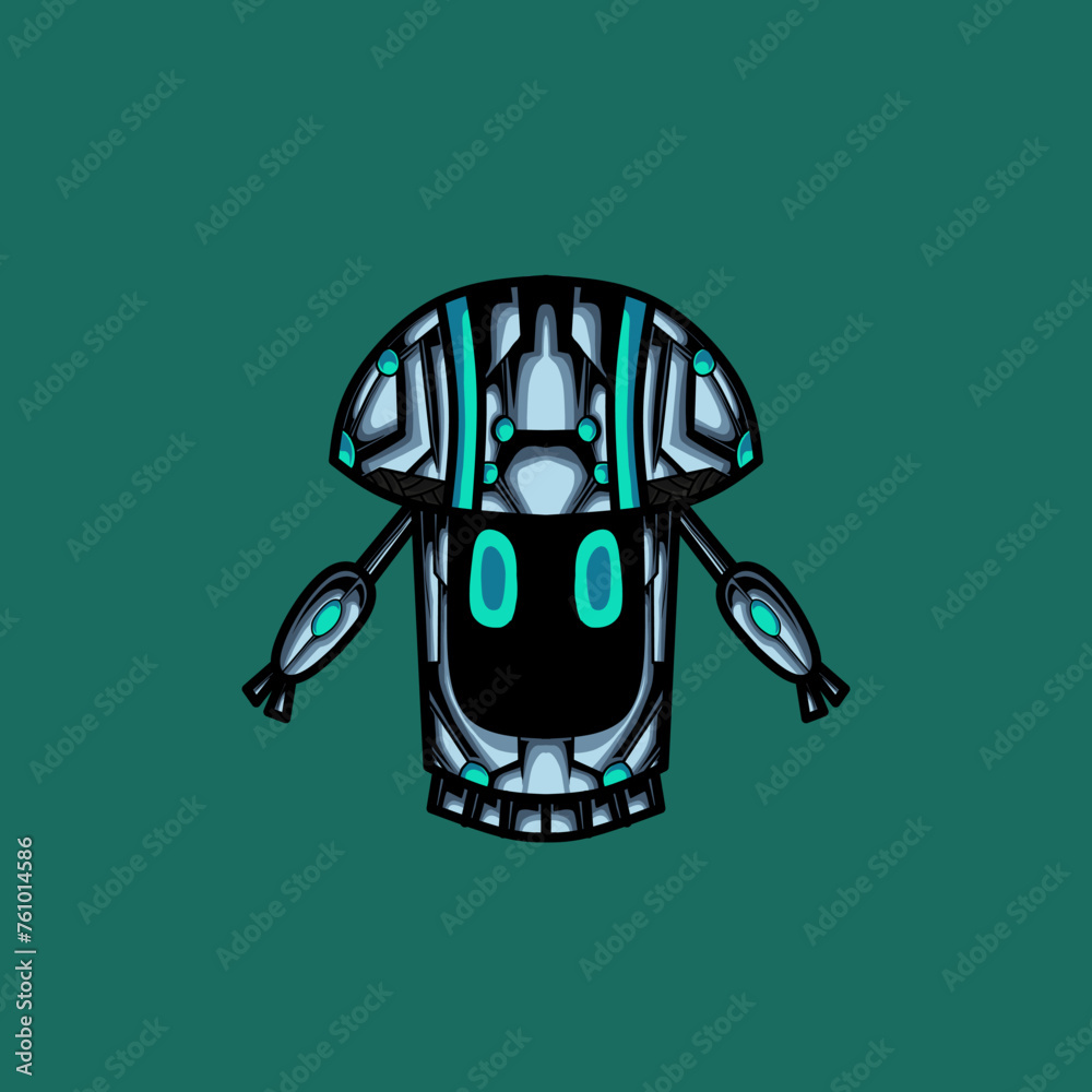 Cute white Ai robot character vector Cute white Ai robot character vector