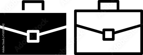 suitcase icon, sign, or symbol in glyph and line style isolated on transparent background. Vector illustration