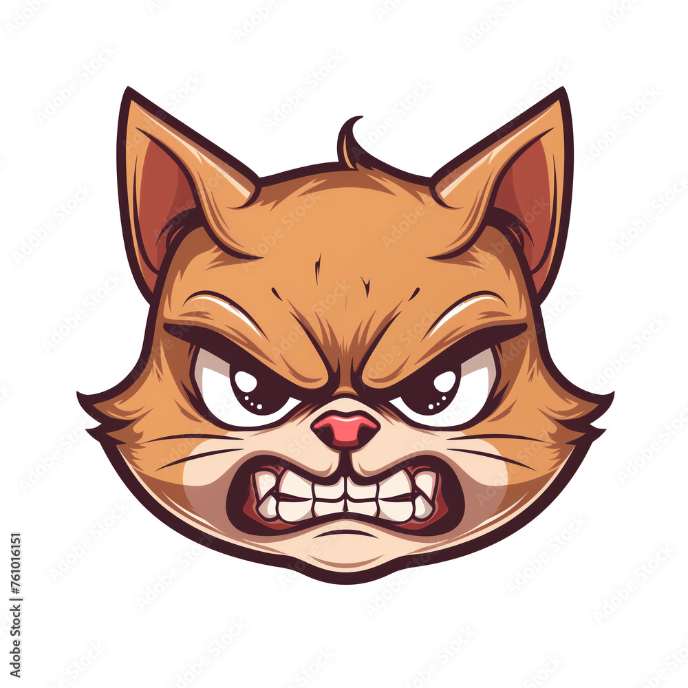 Fototapeta premium Illustration of angry cat expression
