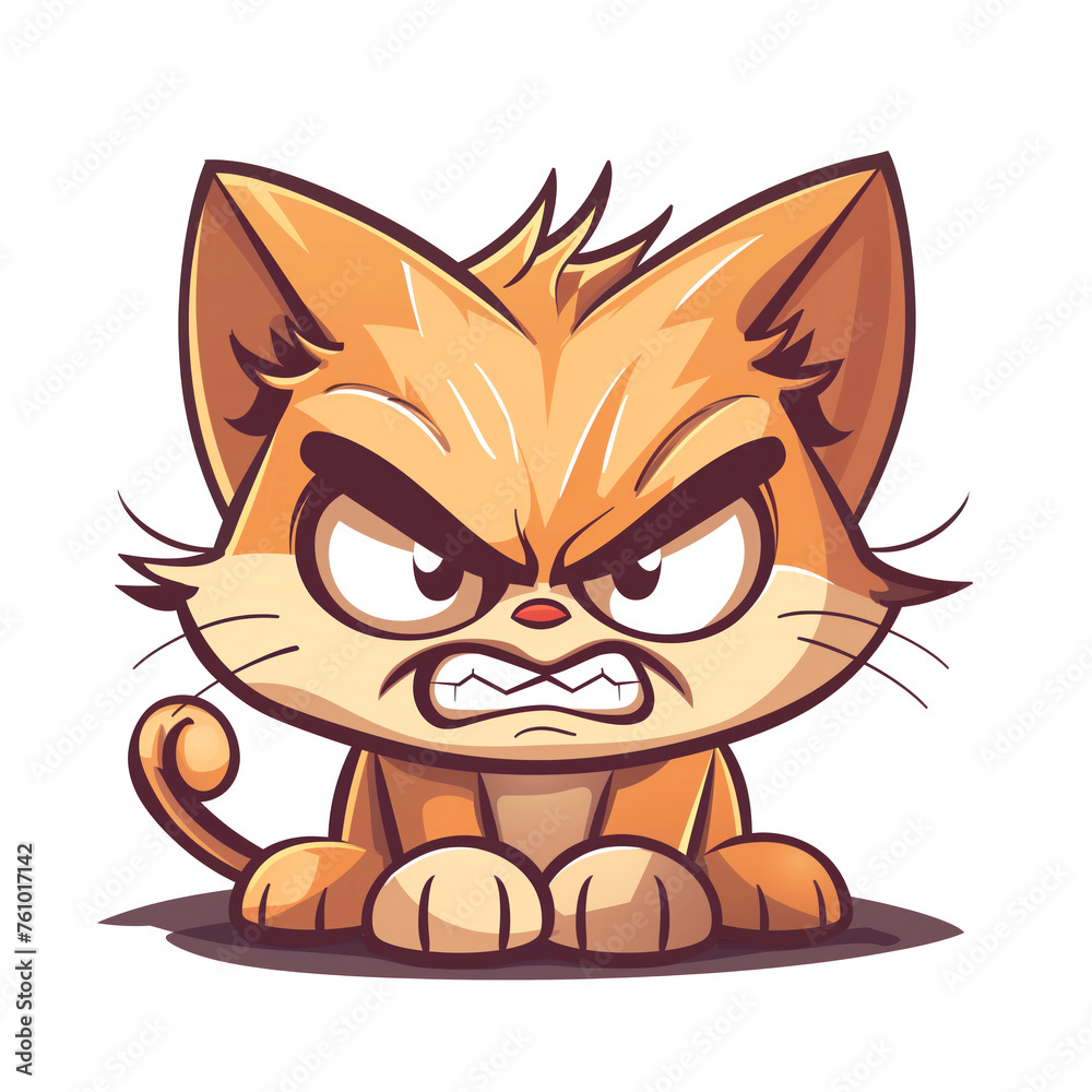 Fototapeta premium Angry cartoon cat illustration