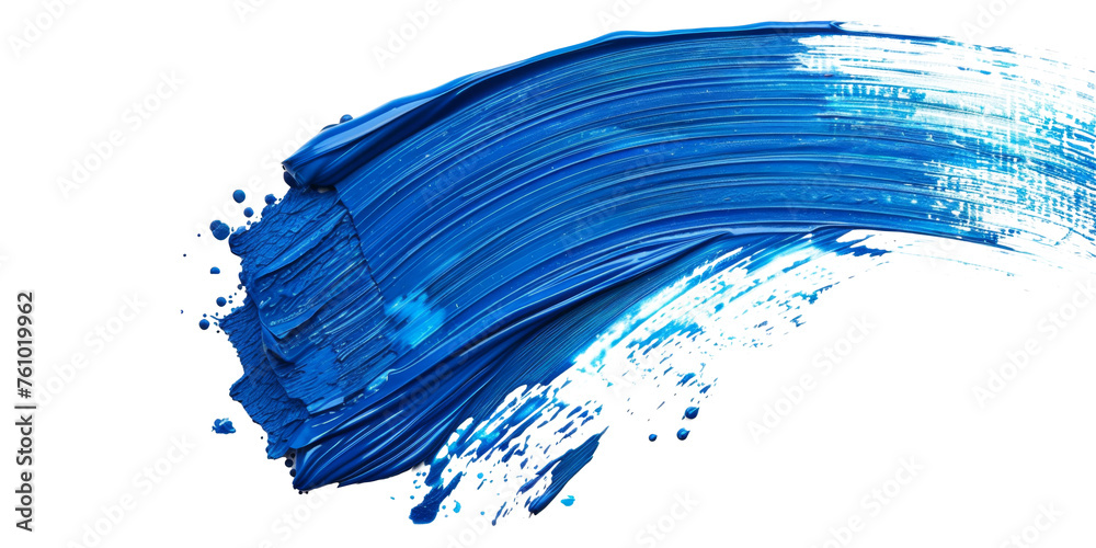 Bold Blue Paint Brush Stroke on Transparency