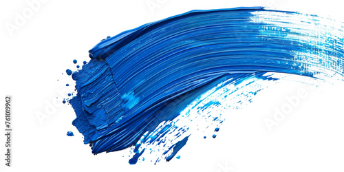 Bold Blue Paint Brush Stroke on Transparency