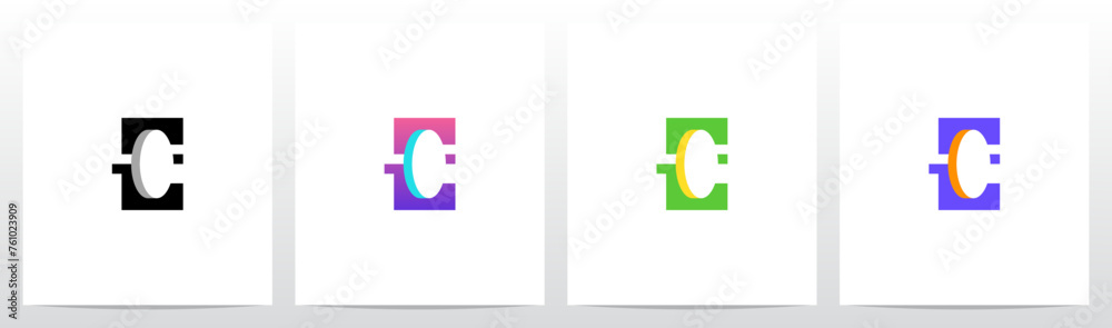 Coin Inside Letter Initial Logo Design E