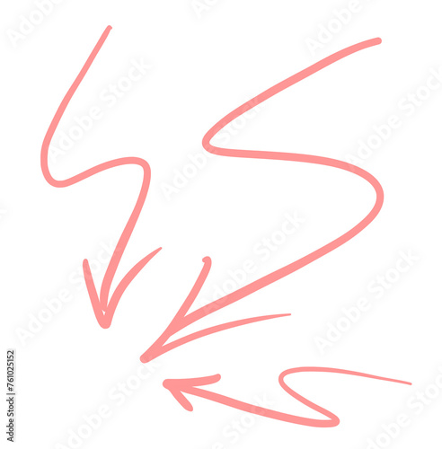  It is an arrow drawn with a pink line.