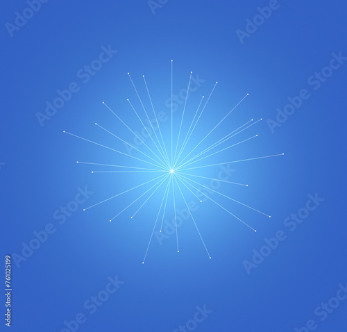 blue background with radial light lines.