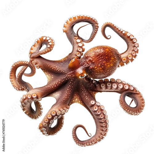 Octopus on a white background, AI Generative
