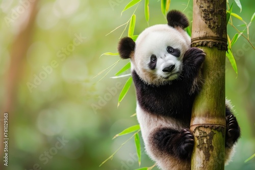 Panda in bamboo forest